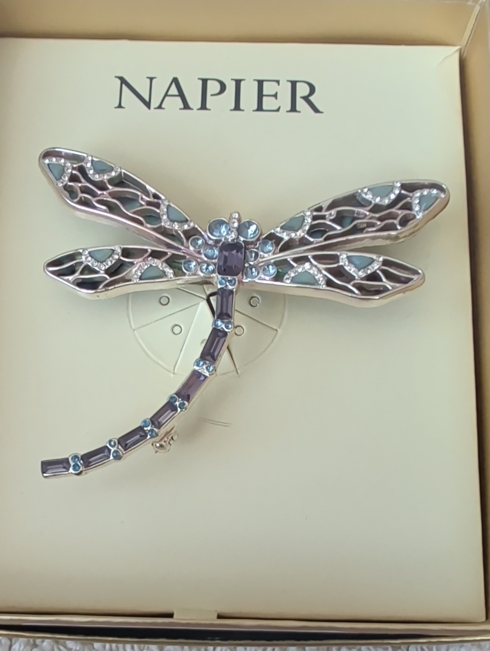 Vintage Napier Signed Openwork Dragonfly Brooch